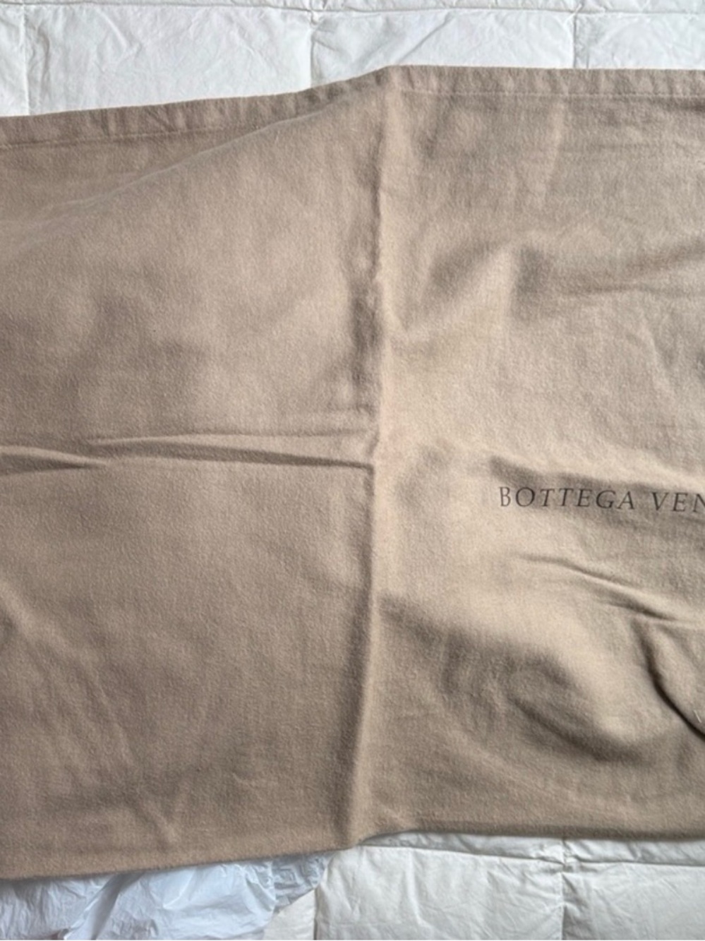 Bottega Veneta Tan Logo Dust Bag